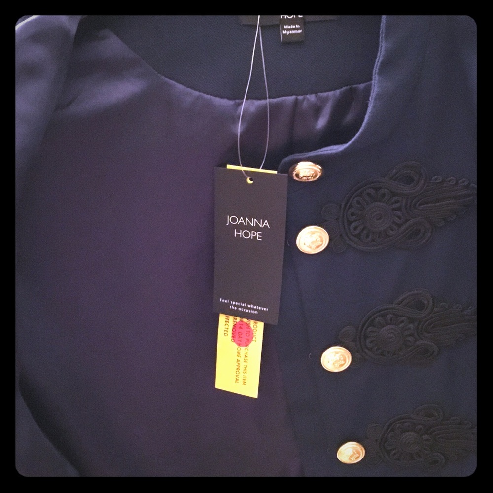 Joanna Hope navy jacket trimmed embroidery in blk